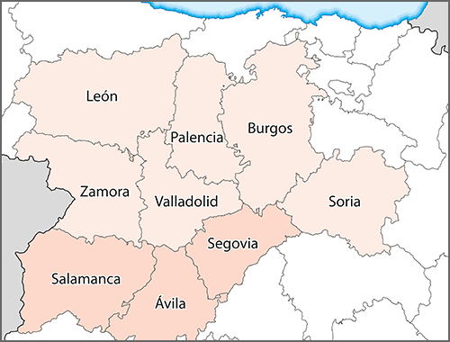 Map of castilla y Leon